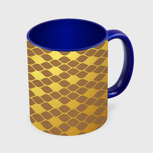 Кружка цветная Golden pattern / 3D-Белый + синий – фото 1