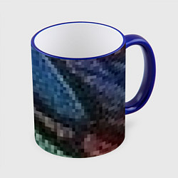Кружка 3D Пиксельный узор, цвет: 3D-синий кант