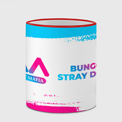 Кружка 3D Bungo Stray Dogs neon gradient style: надпись и си, цвет: 3D-красный кант — фото 2