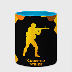 Кружка 3D Counter Strike - gold gradient, цвет: 3D-белый + небесно-голубой — фото 2