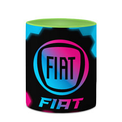 Кружка 3D Fiat - neon gradient, цвет: 3D-белый + светло-зеленый — фото 2