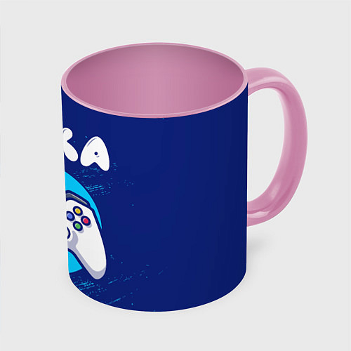 Кружка цветная Тоха геймер / 3D-Белый + розовый – фото 1