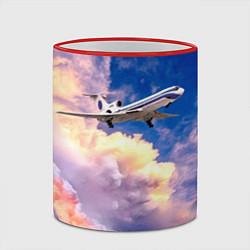 Кружка 3D Ту-154М Взлет, цвет: 3D-красный кант — фото 2