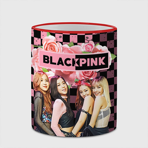 Кружка цветная Blackpink - girls / 3D-Красный кант – фото 2