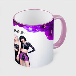 Кружка 3D Blackpink flowers, цвет: 3D-розовый кант