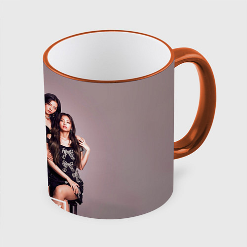 Кружка цветная Blackpink kpop / 3D-Оранжевый кант – фото 1