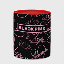 Кружка 3D Блэкпинк - розовые автографы, цвет: 3D-белый + красный — фото 2