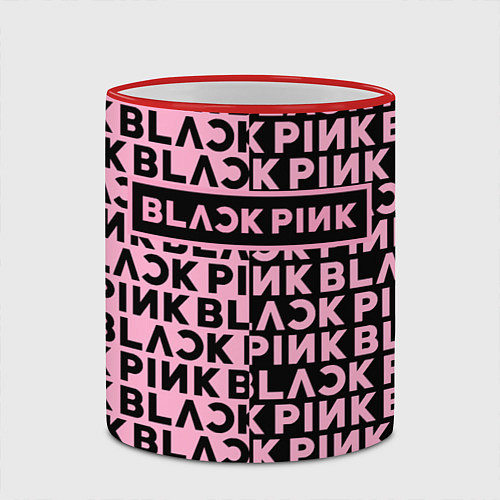 Кружка цветная Blackpink - pink text / 3D-Красный кант – фото 2