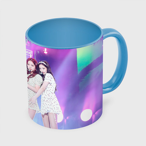 Кружка цветная Blackpink girl style / 3D-Белый + небесно-голубой – фото 1
