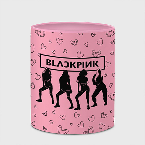 Кружка цветная Blackpink силуэт / 3D-Белый + розовый – фото 2