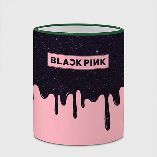 Кружка цветная Blackpink - oil space / 3D-Зеленый кант – фото 2