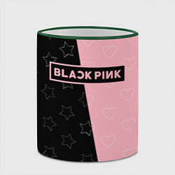 Кружка 3D Blackpink - hearts and stars, цвет: 3D-зеленый кант — фото 2