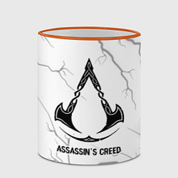 Кружка 3D Assassins Creed glitch на светлом фоне, цвет: 3D-оранжевый кант — фото 2