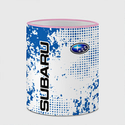 Кружка 3D Subaru blue logo, цвет: 3D-розовый кант — фото 2