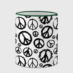 Кружка 3D Many peace logo, цвет: 3D-зеленый кант — фото 2