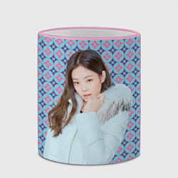 Кружка 3D Blackpink Jennie Kim Blackpink winter style, цвет: 3D-розовый кант — фото 2