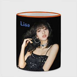 Кружка 3D Blackpink Lisa in jeans, цвет: 3D-оранжевый кант — фото 2