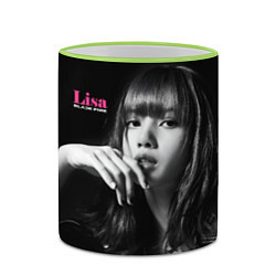 Кружка 3D Blackpink Lisa in leather jacket, цвет: 3D-светло-зеленый кант — фото 2