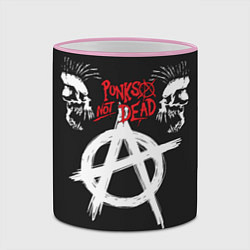 Кружка 3D Punks not dead - анархия, цвет: 3D-розовый кант — фото 2