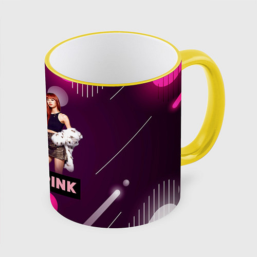 Кружка цветная Kpop Blackpink / 3D-Желтый кант – фото 1