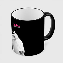 Кружка 3D Blackpink Lisa Sign of love, цвет: 3D-черный кант