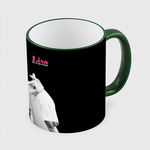 Кружка цветная Blackpink Lisa Sign of love / 3D-Зеленый кант – фото 1