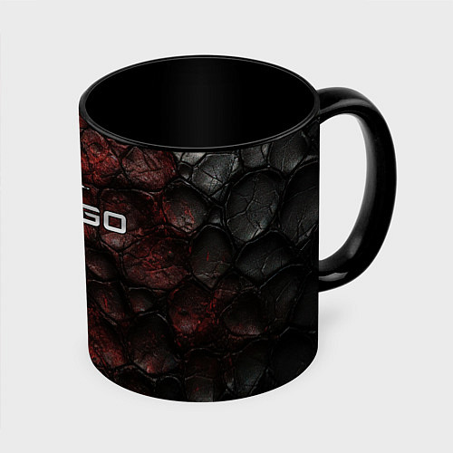 Кружка цветная CS GO dark texture / 3D-Белый + черный – фото 1
