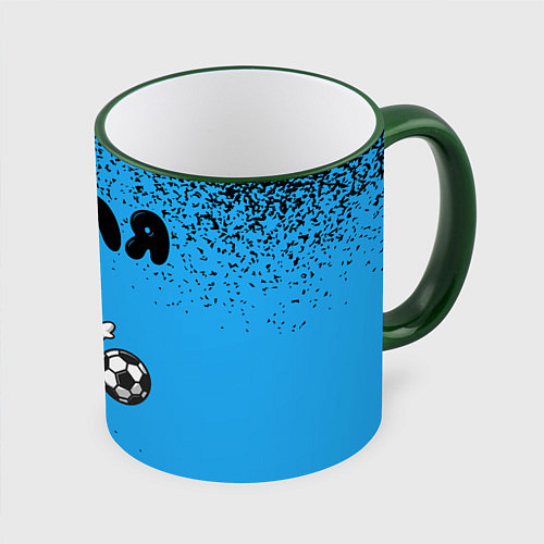 Кружка цветная Коля космонавт футболист / 3D-Зеленый кант – фото 1
