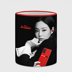 Кружка 3D Blackpink Jennie Smartphone, цвет: 3D-красный кант — фото 2