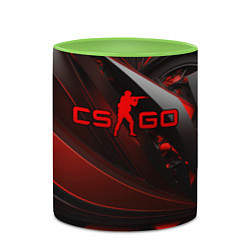 Кружка 3D CS GO red and black, цвет: 3D-белый + светло-зеленый — фото 2