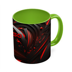 Кружка 3D CS GO red and black, цвет: 3D-белый + светло-зеленый