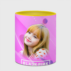 Кружка 3D Blackpink Lisa pink, цвет: 3D-белый + желтый — фото 2