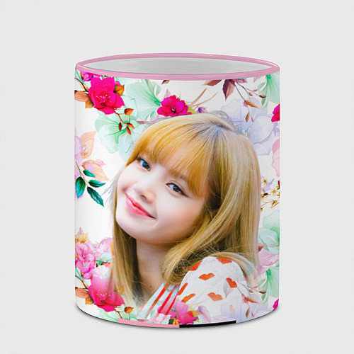 Кружка цветная Blackpink Lisa / 3D-Розовый кант – фото 2