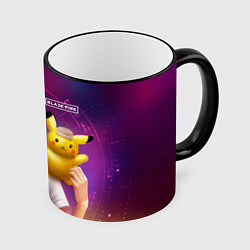 Кружка 3D Jisoo and Pikachu, цвет: 3D-черный кант