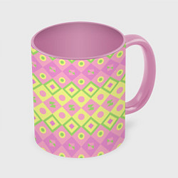 Кружка 3D Pink yellow style, цвет: 3D-белый + розовый