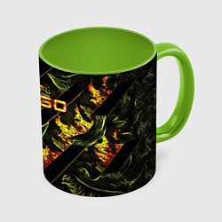 Кружка 3D CS GO fire logo, цвет: 3D-белый + светло-зеленый