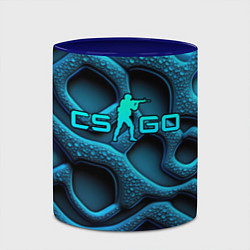 Кружка 3D CS GO blue neon logo, цвет: 3D-белый + синий — фото 2