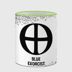 Кружка 3D Blue Exorcist glitch на светлом фоне, цвет: 3D-светло-зеленый кант — фото 2