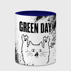 Кружка 3D Green Day рок кот на светлом фоне, цвет: 3D-белый + синий — фото 2