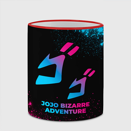 Кружка цветная JoJo Bizarre Adventure - neon gradient / 3D-Красный кант – фото 2