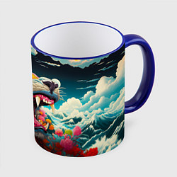 Кружка цветная Художественный дракон от нейросети
