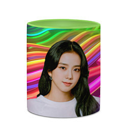 Кружка 3D Jennie Kim Blackpink, цвет: 3D-белый + светло-зеленый — фото 2