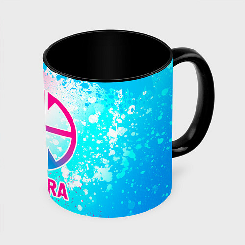 Кружка цветная Pantera neon gradient style / 3D-Белый + черный – фото 1