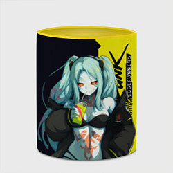 Кружка 3D Rebecca - Cyberpunk Edgerunners, цвет: 3D-белый + желтый — фото 2