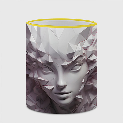 Кружка цветная Скульптура с шипами / 3D-Желтый кант – фото 2