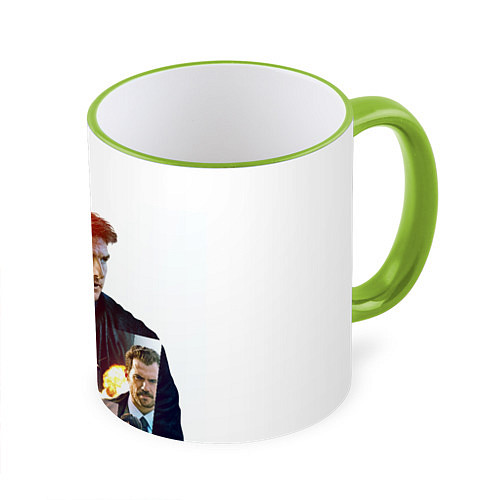 Кружка цветная Миссия невыполнима Последствия / 3D-Светло-зеленый кант – фото 1