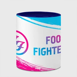 Кружка 3D Foo Fighters neon gradient style: надпись и символ, цвет: 3D-белый + синий — фото 2