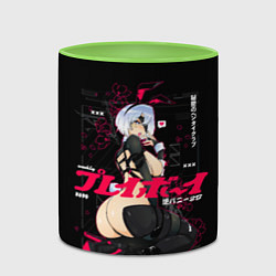 Кружка 3D Nier automata waifu, цвет: 3D-белый + светло-зеленый — фото 2
