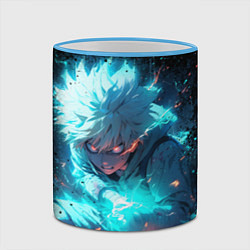 Кружка 3D Аура киллуа - hunter x hunter, цвет: 3D-небесно-голубой кант — фото 2