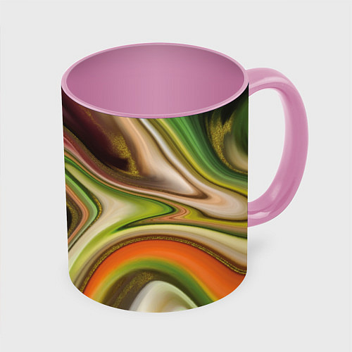Кружка цветная Waves colors / 3D-Белый + розовый – фото 1